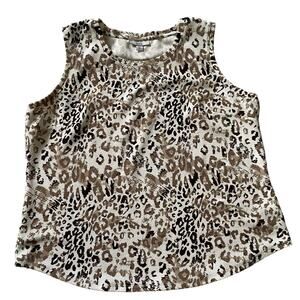 Croft & Barrow Size XXL Animal Print Sleeveless Stretchy Shirt Top